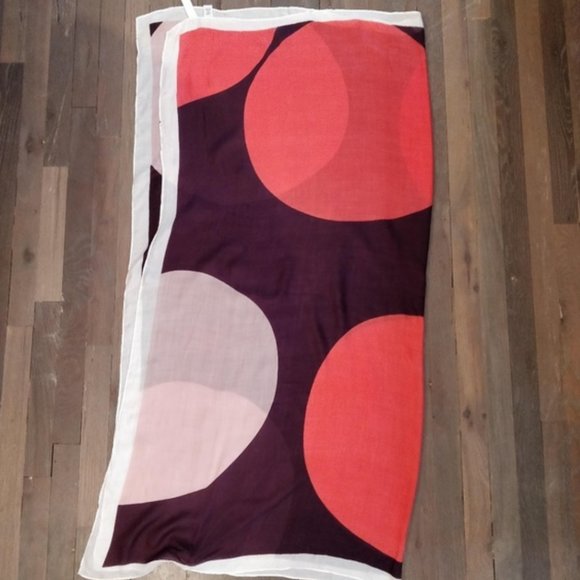 LOFT Polka Dot Geometric Square Scarf Circle Pattern Neck Tie One Size - Picture 6 of 6